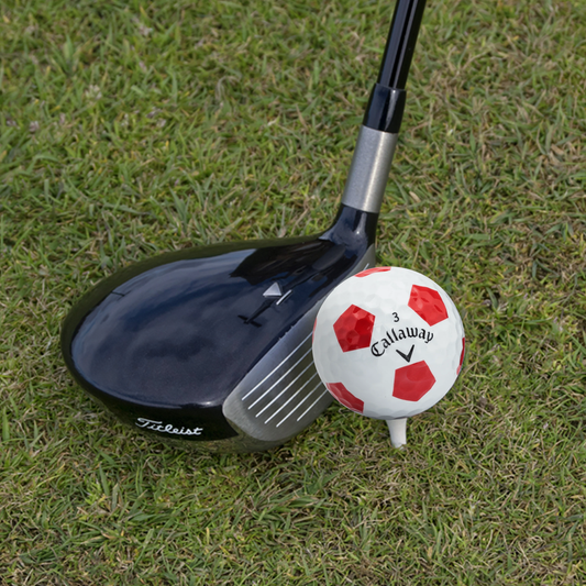 Used Callaway Chrome Soft Truvis White & Red Golf Balls - 1 Dozen