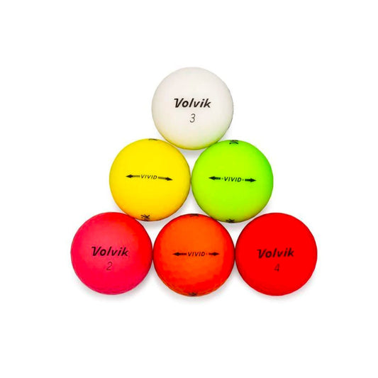 Used Volvik Vivid Color Mix Golf Balls - 1 Dozen