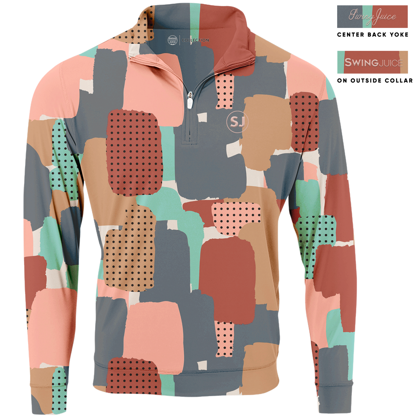 Golf Abstract Camo Men's Quarter Zip - Final Sale