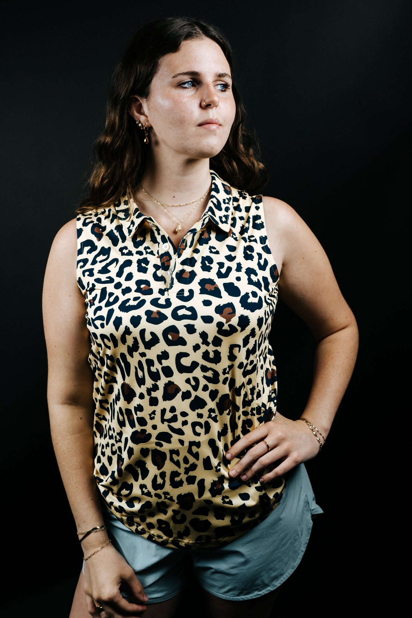 Womens Cheetah Leopard Polo