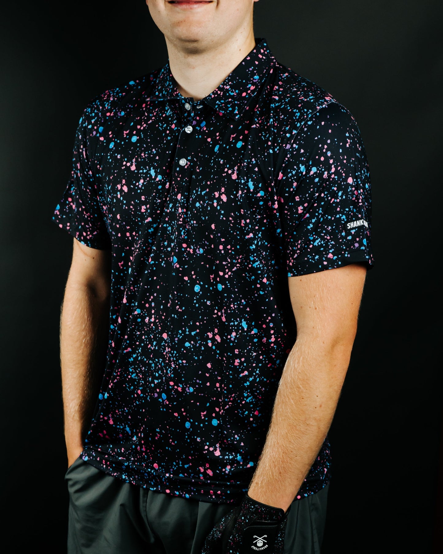 Paint Splatter Polo Black