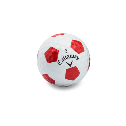Used Callaway Chrome Soft Truvis White & Red Golf Balls - 1 Dozen