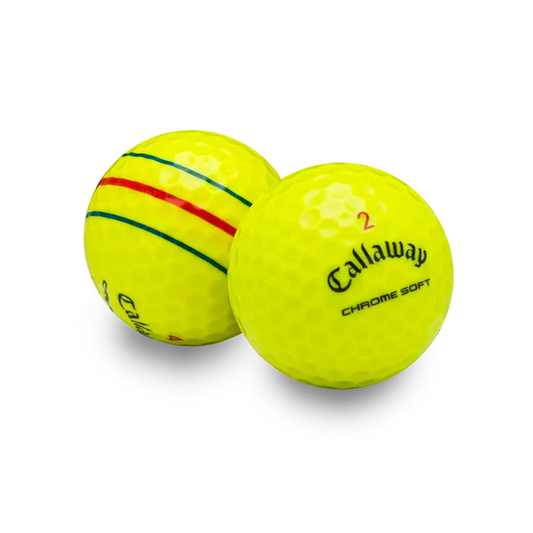 Used Callaway Chrome Soft Triple Track Yellow - 1 Dozen