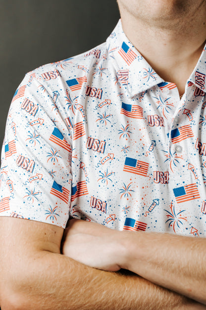 Firework Splatter Polo