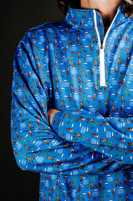 Game Over 8 Bit Quarter Zip