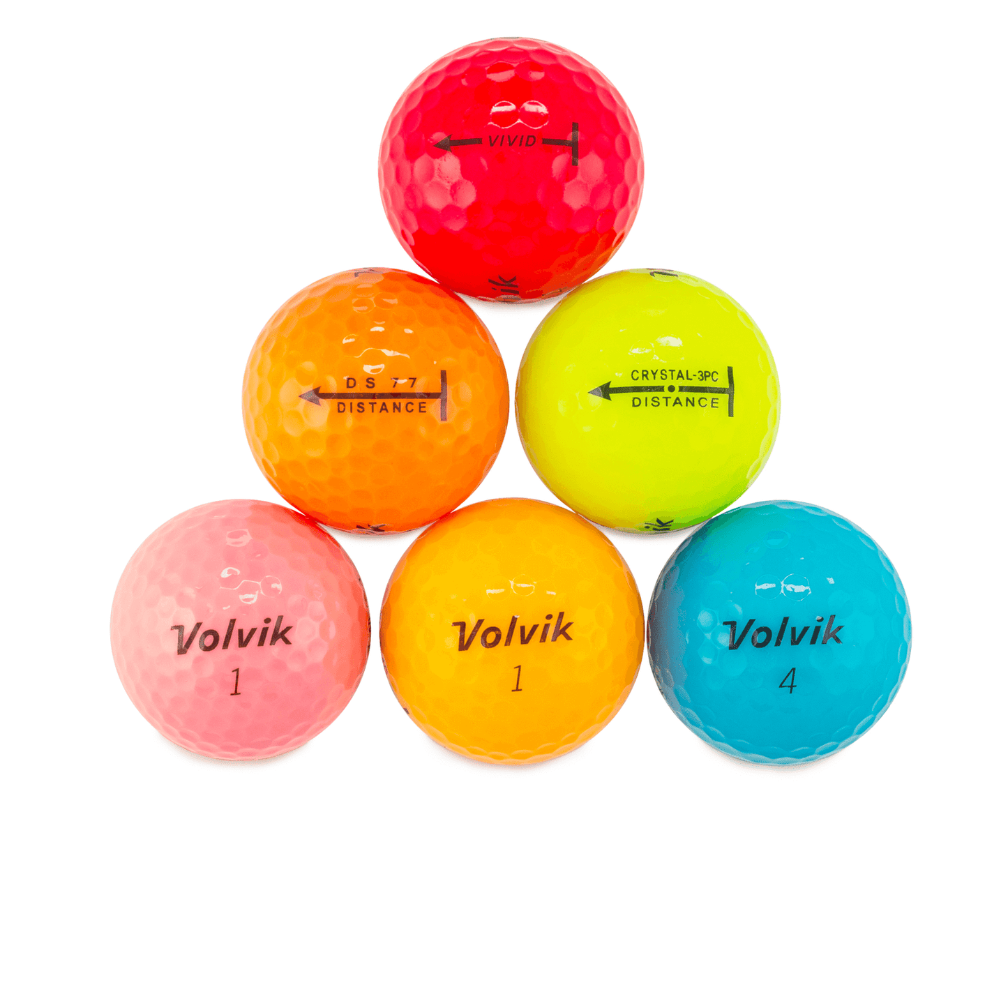 Used Volvik Color Mix Golf Balls - 1 Dozen