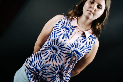 Womens Tie Dye Polo