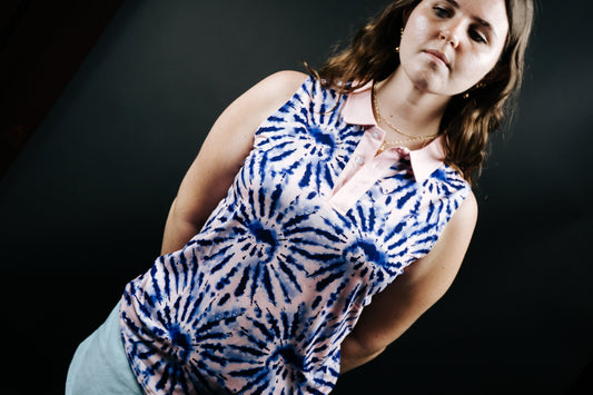 Womens Tie Dye Polo