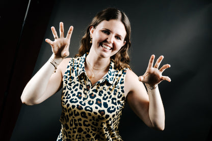 Womens Cheetah Leopard Polo